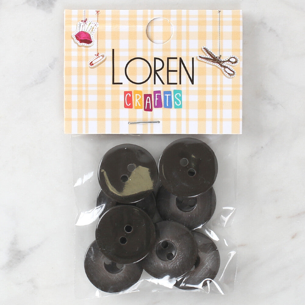 Loren Crafts 8'li Düğme Kahverengi - 1107